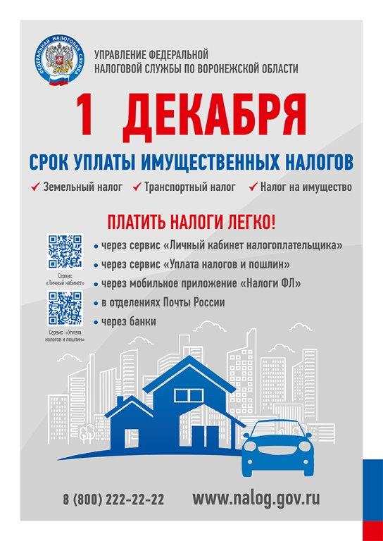 Приближается единый срок уплаты имущественных налогов физическими лицами за 2024 год  - 01 декабря 2025 года.